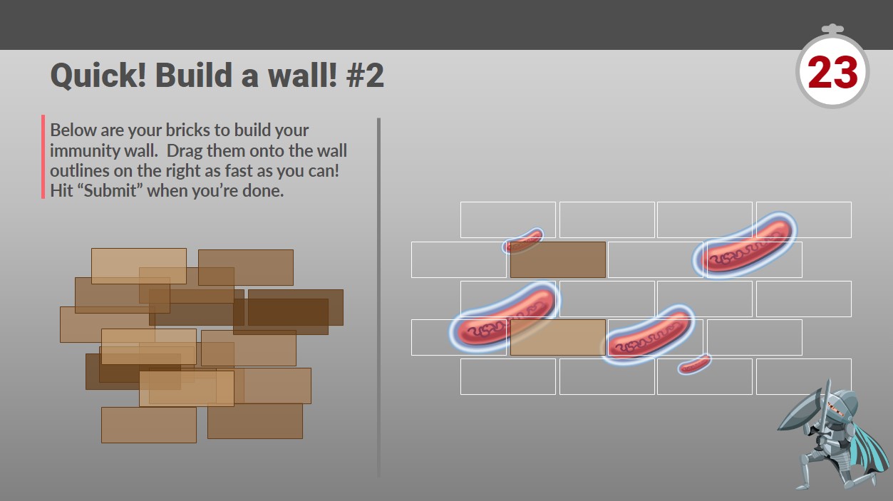gamified interaction of building a wall against a pathogen
